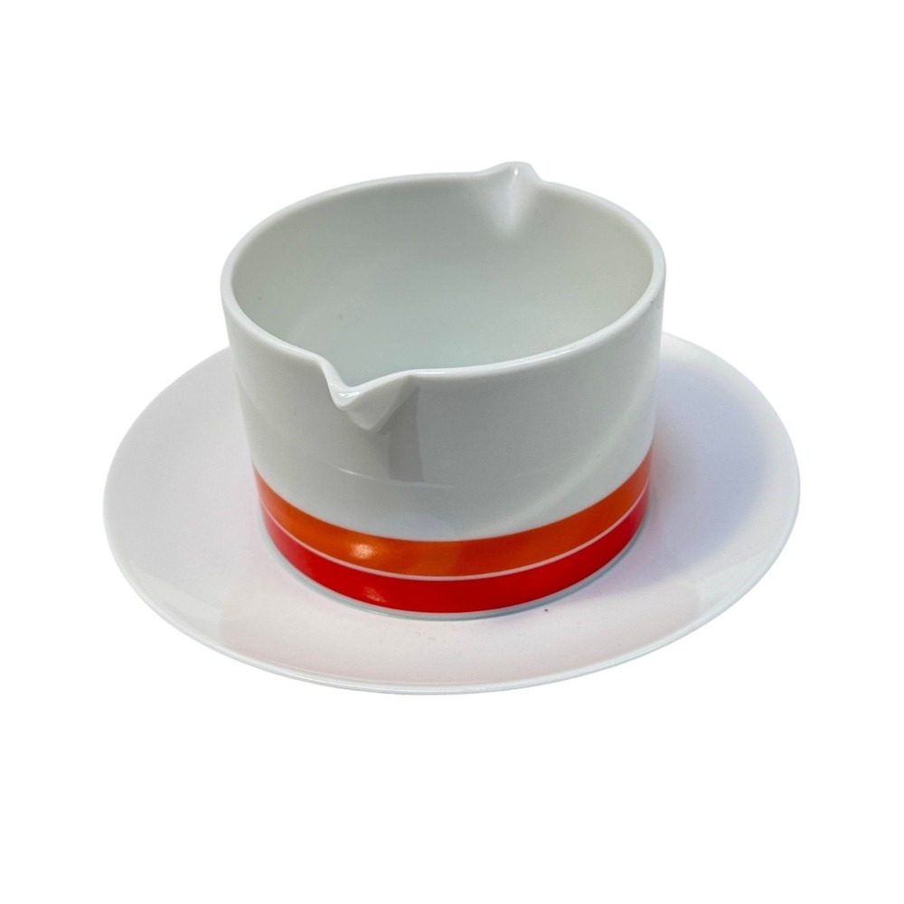 MCM Thomas Germany Porcelain Gravy Boat‎ Carousel Orange Porcelain Vintage 70s